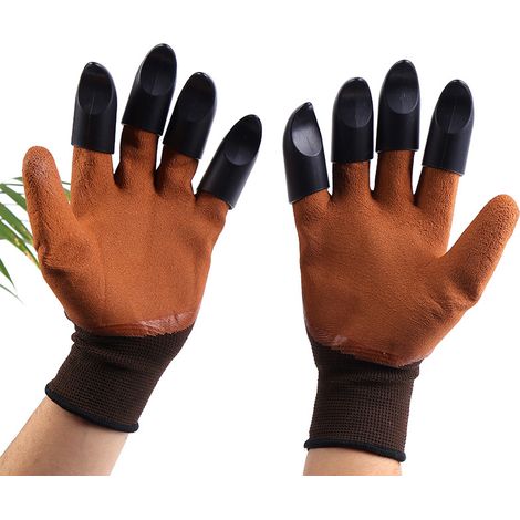 Aiducho Wasserdichte Gartenhandschuhe Mit Krallen, Gartenhandschuhe Für Technische Arbeiten In Plantagen, Landwirtschaftliche Arbeitshandschuhe Mit 8 Krallen Für Den Garten