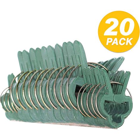 Aiducho 20 Pflanzenclips 4,5 Cm + 3 Cm Dunkelgrüne Kunststoff-befestigungsclips, Stabile Clips Zur Sicherung Von Kletterpflanzen Zur Unterstützung Von Blumen, Obst Oder Gemüse In Gärten Oder Auf Landw