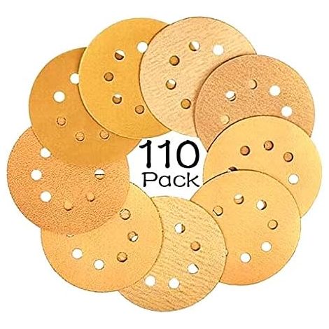 Aiducho Schleifscheiben, Schleifpapier Für Exzenterschleifer, 125 Mm 8-loch-schleifscheiben, Körnung 60/80/100/120/150/180/240/320/400/600/800 (10 Scheiben Pro Körnung) - 110 Stück