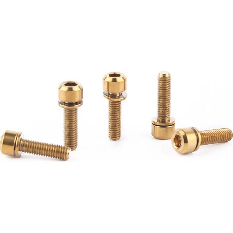 Aiducho Set Mit 6 Farbigen Titanschrauben Für Mountainbike-lenker M5 X 18 Mm (gold)