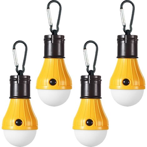 Aiducho 4er-pack Led-campinglampe, Outdoor-notleuchte, Zeltlaterne, Angellaterne, Hängelampe (gelb)