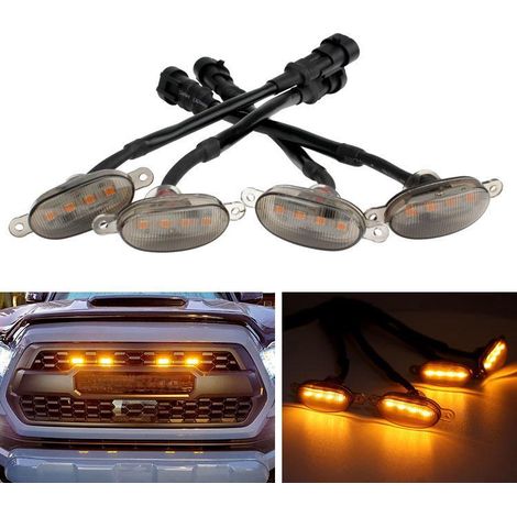 Aiducho Kleines Gelbes Lichtzentrumsnetz Auto Kleines Gelbes 4-led-seitenlicht Show Breitenlichtzentrumsnetz Tagfahrlicht