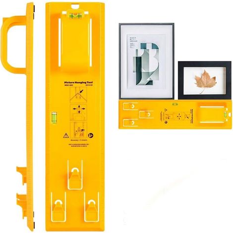 Aiducho Bilderaufhänge-set Mit Wasserwaage, Wandaufhänge-set Für Rahmen, Maleraufhängewerkzeug, Präzise Positionierungs- Und Messaufhänger Für Fotos