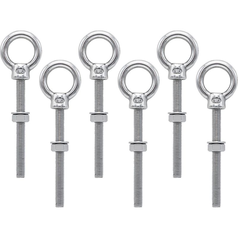 M6 X 60 Mm Ringschraube – Edelstahl 304 – Metrisches Gewinde (standardsteigung) – Gewindelänge 60 Mm – 6er-packung