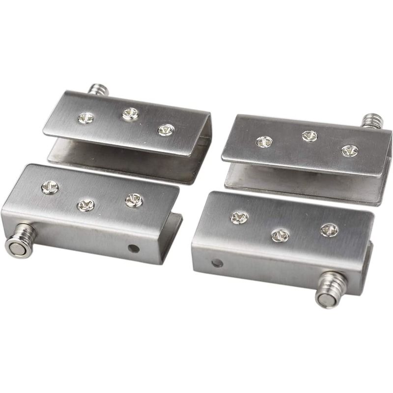 4er-pack Glastürbänder, 90°-drehgelenk, Kein Bohren Erforderlich, Edelstahl, Für 10–12 Mm Glas