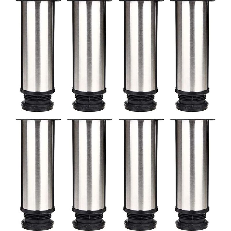 Set Mit 8 Ausgewählten Möbelbeinen, Verstellbare Küchenbeine Ø 50 Mm/höhe 150 Mm, Runde Sofa- Und Tischfüße Aus Edelstahl