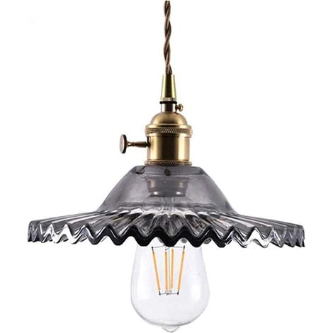 Aiducho Pendelleuchte Aus Messing, Mini-pendelleuchte Im Vintage-stil Aus Kupfer, Pendelleuchte Aus Grauem Glas Mit Retro-muster Für Kücheninsel, Esszimmer, Eingangsbereich, Wohnzimmer, Schlafzimmer,