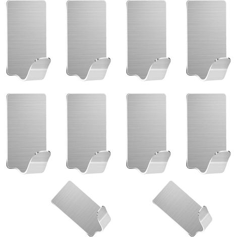 Aiducho Selbstklebende Edelstahlhaken – 8 Stück. Diese Selbstklebenden Edelstahlhaken Eignen Sich Perfekt Für Küche, Bad, Handtücher, Schlüssel Und Andere Haushaltsgegenstände. Sie Sind Rostbeständig