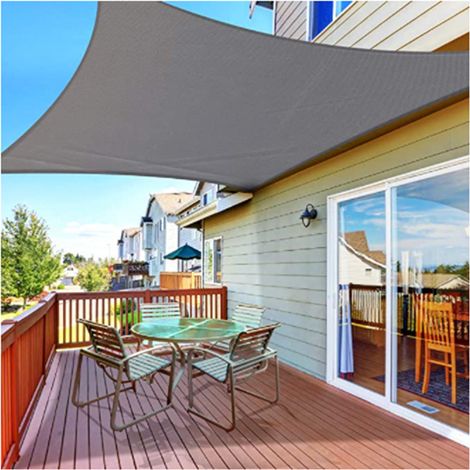 Aiducho 2x4m Graues Rechteckiges Sonnensegel, Wasserdichtes Gewebe Mit 95% Uv-schutz, Sonnensegel Für Den Außenbereich, Garten & Terrasse