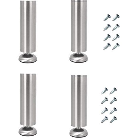 Aiducho Set Mit 4 Verstellbaren Möbelfüßen, 35 Cm Lang, Extra Dick, Aus Edelstahl, Möbelfüße Für Couchtische, Tv-ständer, Badezimmerschränke