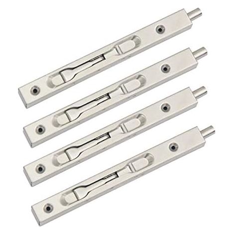 Aiducho Set Mit 4 (2 Paar) Verdeckten Schiebetürriegeln Mit Sicherheitshebel Aus Gebürstetem Edelstahl, 22 Cm Lang