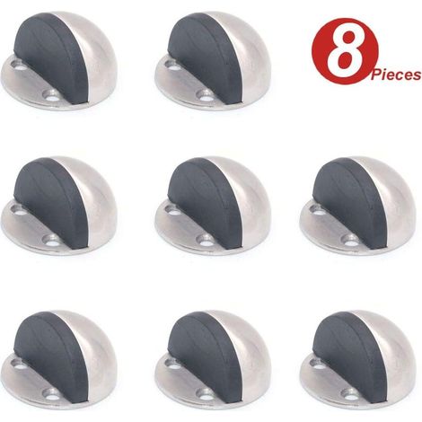 Aiducho Set Mit 8 Bodenmontierten Türstoppern, Edelstahl 304, Gummi, Robuste, Gebürstete Oberfläche