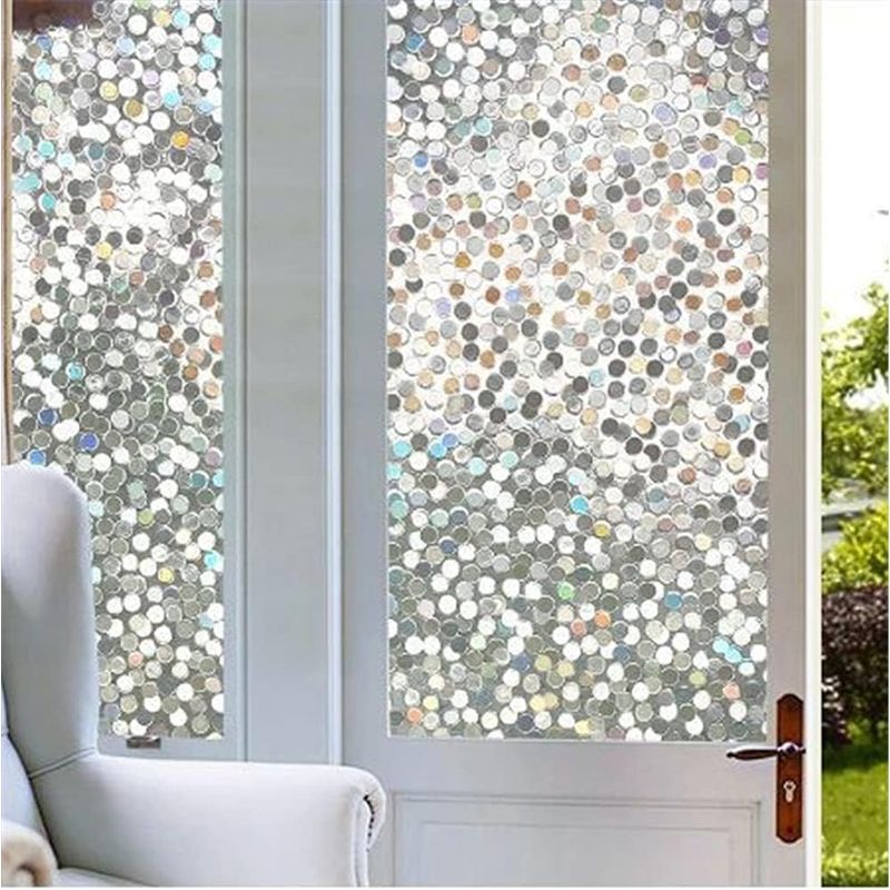 Mattierte, Statisch Haftende Fensterfolie, Sichtschutz, Selbstklebende Elektrostatische Fensterfolie, Uv-beständig, 3d-laserpunkt-glasfolie Für Zuhause, Büro Und Küche