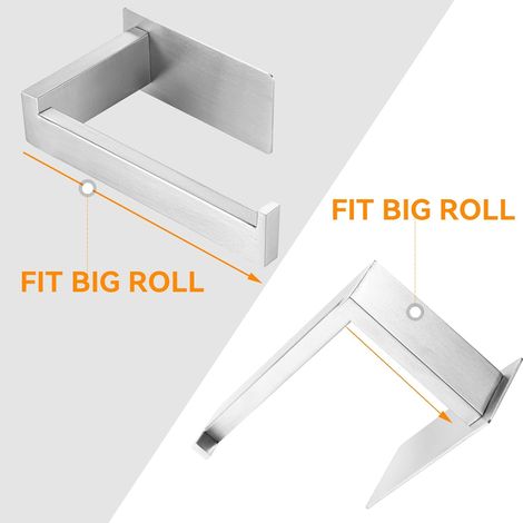 Aiducho Toilettenpapierhalter, Bohrfreier Toilettenpapierhalter, Edelstahl Sus 304, Selbstklebender Toilettenpapierrollenhalter Für Bad, Wc Und Küche, Quadratischer Spender, Gebürstetes Silber