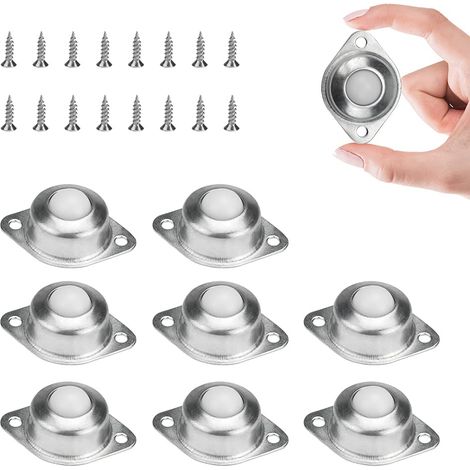 8 Stück Kugelgelagerte Rollen, 25 Mm Nylonrollen, 360 Grad Drehbare Kugellager Mit M4x16 Mm Schrauben Für Sofas, Vitrinen, Wagen, Regale, Roller, Kleiderschränke