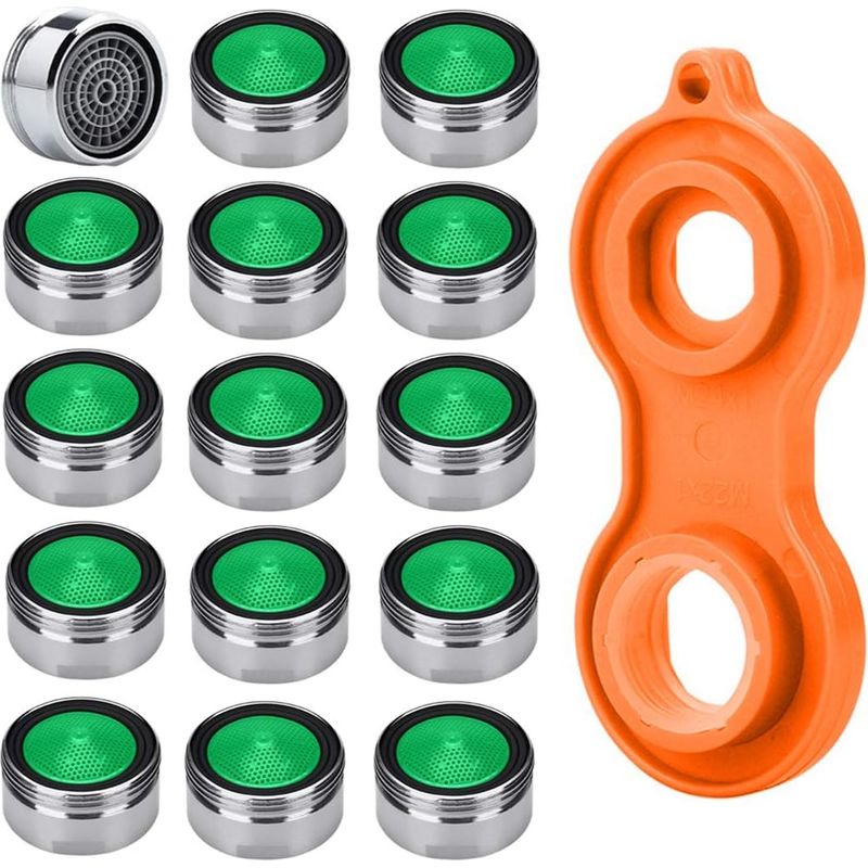 15er-packung M24 Wasserspar-luftsprudler Für Wasserhähne – Luftsprudlerdüse Aus Verchromtem Messing – Einfache Montage – Wassersparend Für Bad Und Küche