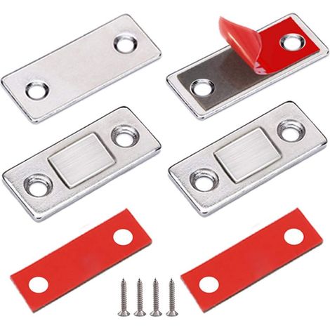 Aiducho Magnetischer Kleiderschrank, 2-teiliges Set, Ultradünne, Selbstklebende Magnetverschlüsse Für Schranktüren, Starke Magnete Für Schiebetüren, Schubladen Und Fensterverschlüsse