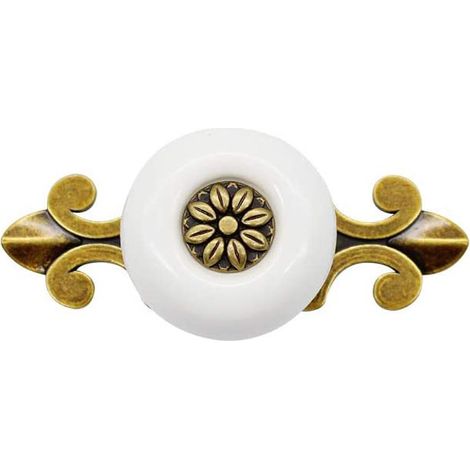 Aiducho 2er-set Keramikgriffe Im Vintage-stil, Klassische Türgriffe, Schrankgriffe, Schubladengriffe Für Küche, Wohnzimmer, Schlafzimmer, Inklusive 2,5 Cm Schrauben, Weiß