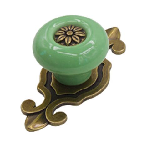 Aiducho 4er-set Keramikgriffe Im Vintage-stil, Klassische Türgriffe, Schrankgriffe, Schubladengriffe Für Küche, Wohnzimmer, Schlafzimmer, Inklusive 2,5 Cm Schrauben, Grün