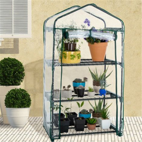 Aiducho 2-stöckiges Wasserdichtes Pvc-mini-gewächshaus-gartenüberdachung Für Zimmerpflanzen, Uv-beständige Gartenabdeckung Für Die Heimdekoration (ohne Eisenrahmen) - 69x49x126