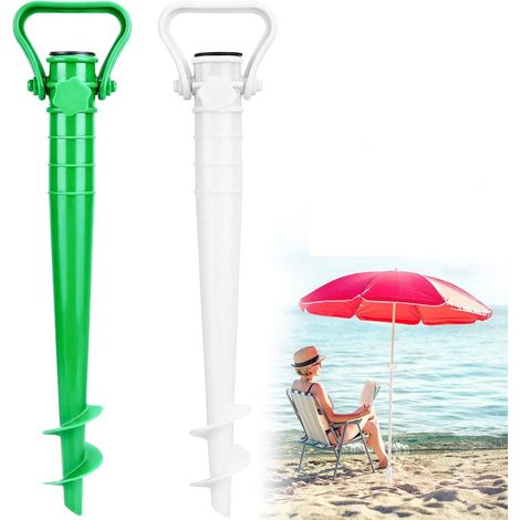 Aiducho 2-teiliger Strandschirmständer Für Sand Oder Erde, Einschraubbare Propeller-strandschirmfüße Für Sand, Gartenschirmständer