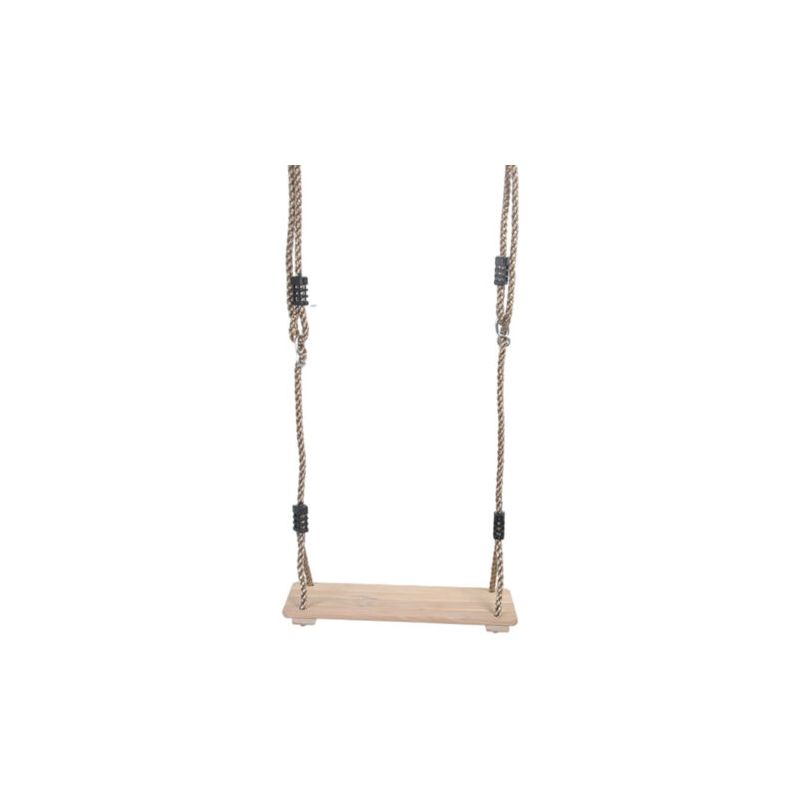Kinderschaukel Aus Massivem Kiefernholz, 40 X 16 Cm – Maximale Belastung 60 Kg – Verstellbare Seile 120–210 Cm – Schneller Aufbau