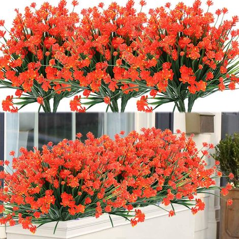 8 Bündel Künstliche Blumen Und Sträucher Für Den Außenbereich, Uv-beständige Pflanzen, Künstliches Grün Aus Kunststoff Für Drinnen Und Draußen, Hängepflanzen Für Garten, Veranda, Fensterkasten, Hochze
