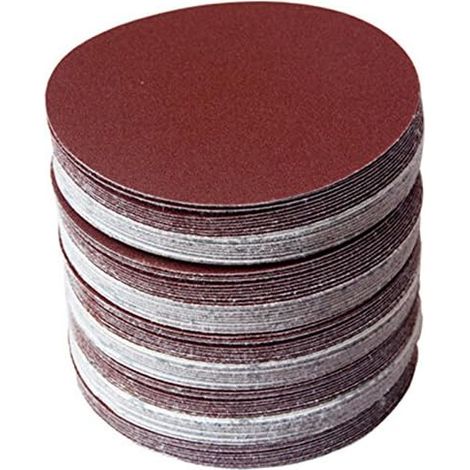 Aiducho 120-teiliges Set 6 Zoll 150 Mm Runde Schleifscheiben Schleifblätter Körnung 80/100/120/180/240/320 Schleifscheibe Und Haken Für Schleifmaschinenkörnungen