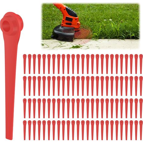 Aiducho 100 Rasenmähermesser, Kantenschneidermesser Für Gartenrasenmäher, Ersatz-kunststoffmesser Für Rasenmäher, Freischneidermesser Für Garten- Und Rasenkantenschneider