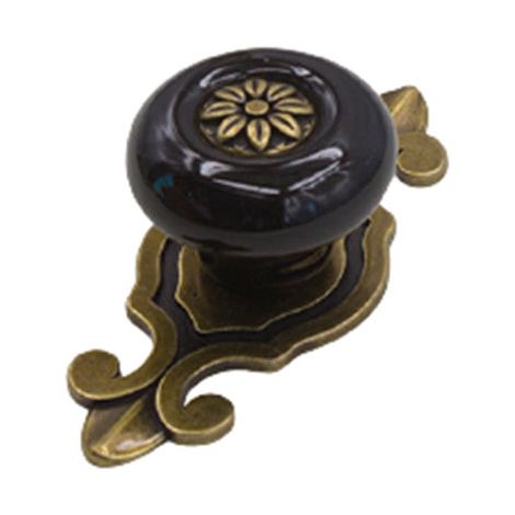 Aiducho 4-teiliges Keramikgriff-set, Vintage-türgriff, Klassischer Schrankgriff, Schubladengriff Für Küche, Wohnzimmer, Schlafzimmer, Mit 2,5 Cm Schrauben, Schwarz