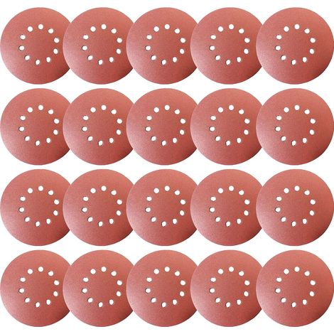 Aiducho 35 Schleifscheiben, Schleifscheiben Durchmesser 225 Mm Körnung 5xp60/80/100/120/180/240/320 10 Löcher In Rot Schleifpapier Für Trockenbau (35 Stück)