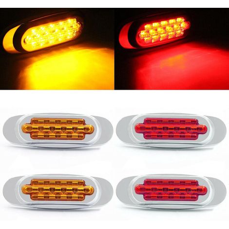 Aiducho 4 Stück – 16 Led-seitenmarkierungsleuchten, Verzinkt, 12–24 V, Rückleuchten, Umbausatz Für Asiatische Lastwagen