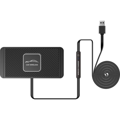 Aiducho Rutschfeste Kabellose Qi-ladematte Fürs Auto, Kabelloses Handy-ladegerät Fürs Auto (100 Cm Kabel)
