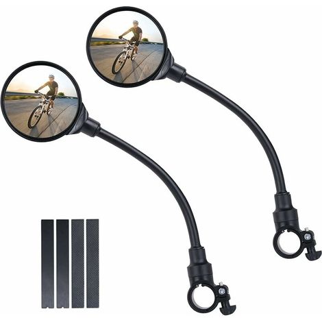 Ulisem Fahrradspiegel, 2 Weitwinkel-fahrradspiegel Mit 360°-drehung, Konvexe Acryl-sicherheitsspiegel Für 22-30 Mm Lenker, Fahrradzubehör Für Alle Fahrräder Und Motorräder