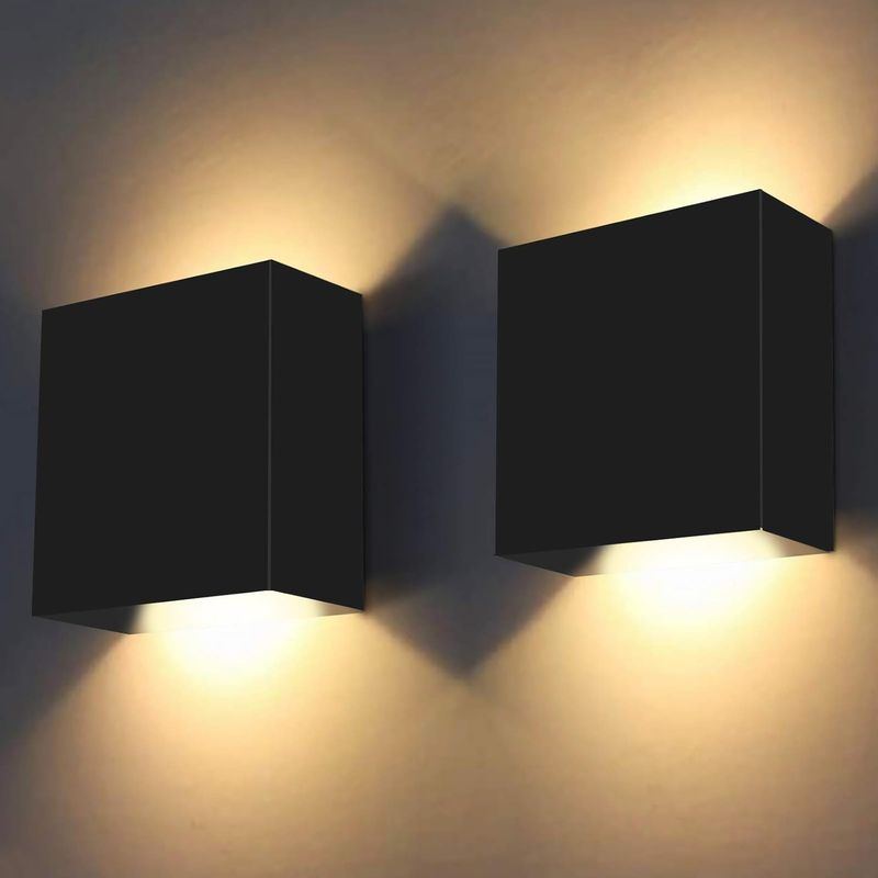 6-w-led-wandleuchte, Warmweiß – Schwarzes Aluminium – 90 % Energieersparnis – Einfache Montage Für Schlafzimmer, Wohnzimmer, Hotelzimmer