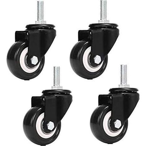 4 Lenkrollen M8x25 Mm – Tragkraft 240 Kg – Pu-beschichtung Für Hartböden – Einfache Montage An Möbeln – Geräuschlose 360°-drehung