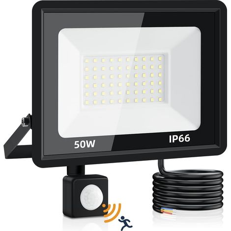 50-w-led-flutlicht Für Den Außenbereich Mit Bewegungsmelder, Superhelles 5000-lm-led-flutlicht, 6500 K Kaltweißes Led-strahlerlicht, Ip66 Wasserdichte Außenbeleuchtung Für Garten, Terrasse Und Garage