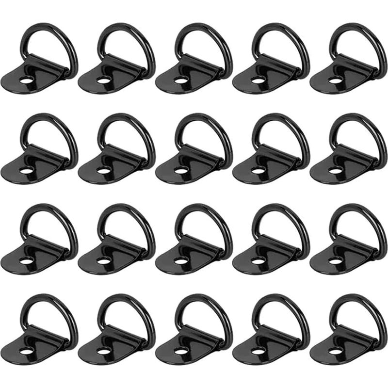 Set Mit 20 D-ringen 36x25mm – Schwarzer Edelstahl – Tragfähigkeit 100kg – Schnelle Montage Für Anhänger Und Kajaks