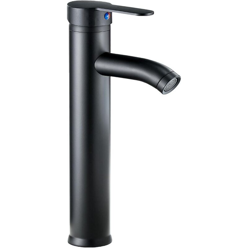 Hochwaschtischarmatur In Mattschwarz – Einhebelmischer – Edelstahl – 3/8-zoll-schläuche (60 Cm) – Kratz- Und Spritzwassergeschützt
