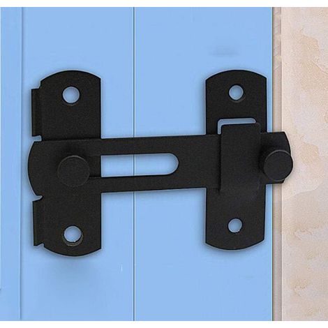 Aiducho Scheunentür-schiebetürschloss Antiker Türriegel Weinschrank Wandschrank Edelstahl Türriegel Schuppen-schiebetürschloss (matt Schwarz 1 Stück)