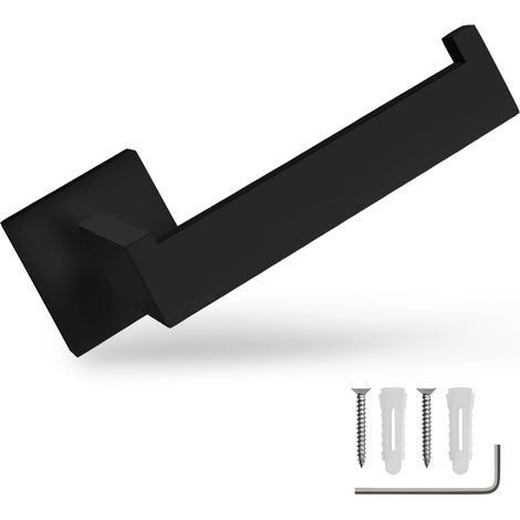 Aiducho Wand-toilettenpapierhalter Aus Schwarzem Edelstahl 304, Geradliniges Design, Offene Halterung Gegen Umfallen, Toilettenpapierhalter + Montagematerial