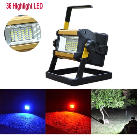 Aiducho 36 Led Tragbarer, Wiederaufladbarer Flutlichtstrahler Für Arbeit, Camping Und Angeln