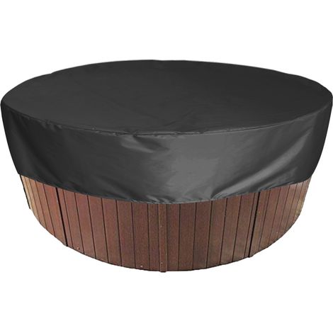 Aiducho Runde Poolabdeckung, Solar-poolabdeckung, Uv-schutz Und Wasserdichte Spa-abdeckung, Outdoor-spa-badewannenabdeckung – Schwarz 190 X 30 Cm