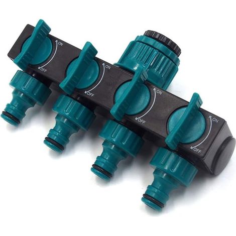 Aiducho Sprinkler-schlauchverbinder Mit 4 Ausgängen, Verteiler-bewässerungsanschluss-verlängerungsadapter-wasserhahndüse Y-wahlschalter Für Garten, Gewächshaus, Gemüsebeet, Rasen 1