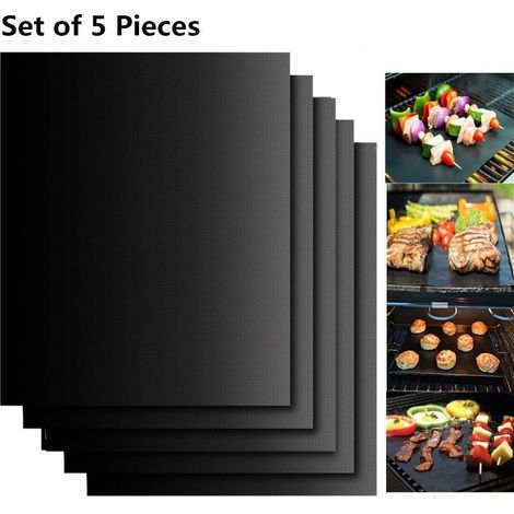 5er-set Grillmatten, Backbleche, Ofenmatten, 40 X 33 Cm, Für Gas-, Holzkohle- Und Elektrogrills, 100 % Antihaftbeschichtet