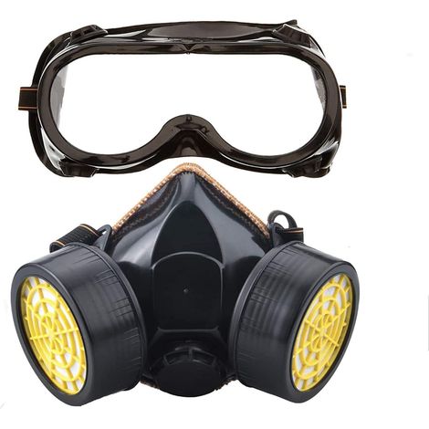 Aiducho Atemschutzmaske, Wiederverwendbares Atemschutzmasken-set, Staubdicht, Gasdicht, Chemikaliendicht, Mit Schutzbrille Zum Malen, Heimwerken Und Schleifen