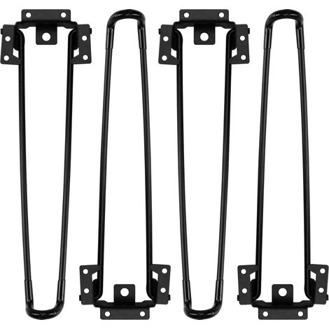 Aiducho Klapptische, 4 Stück, Haarnadel-klapptische, 20 Cm Hoch, Schwarz, Robust, Einfach Zu Montieren, Klappbarer Couchtisch