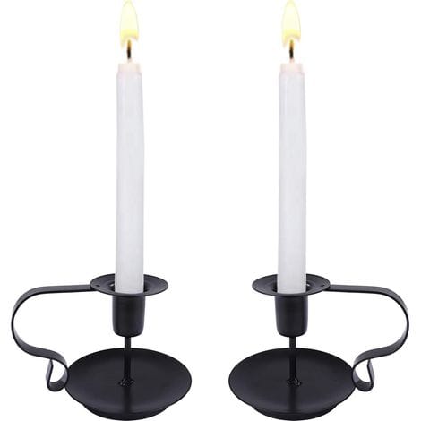 Aiducho Kerzenhalter, Vintage-kerzenständer Aus Schmiedeeisen Mit Griff Für Esstische Und Tischdekorationen Zu Valentinstag, Weihnachten, Halloween, Hochzeitsdekoration, 2 Stück
