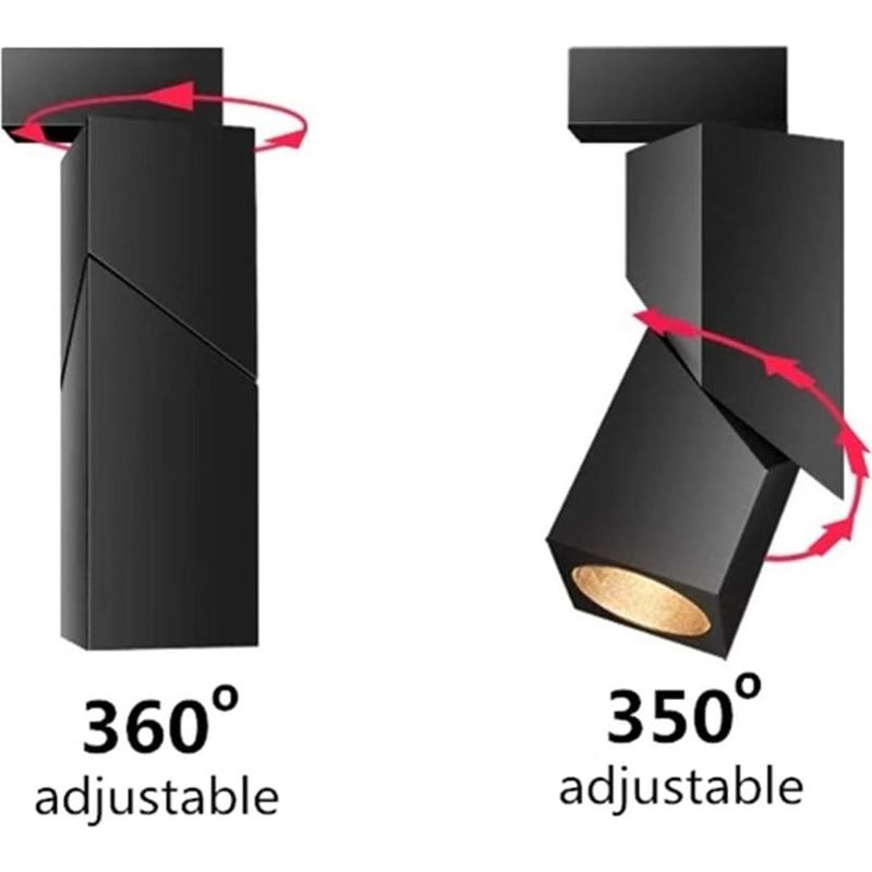 Diy-kunst-deckeneinbaustrahler, Verstellbare Und Drehbare Led-deckeneinbauleuchten Aus Aluminium, Innenbeleuchtung, Schwenklampe Für Zuhause, Geschäft, Galerie (schwarz, 3000 K/3 W)