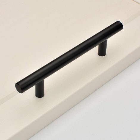 Aiducho Set Mit 2 Schwarzen Küchengriffen Aus Zinklegierung, 160 Mm, Für Schubladen, Türen, Badezimmer, Küche, Kommoden (160 Mm Mittelloch, Schwarz)